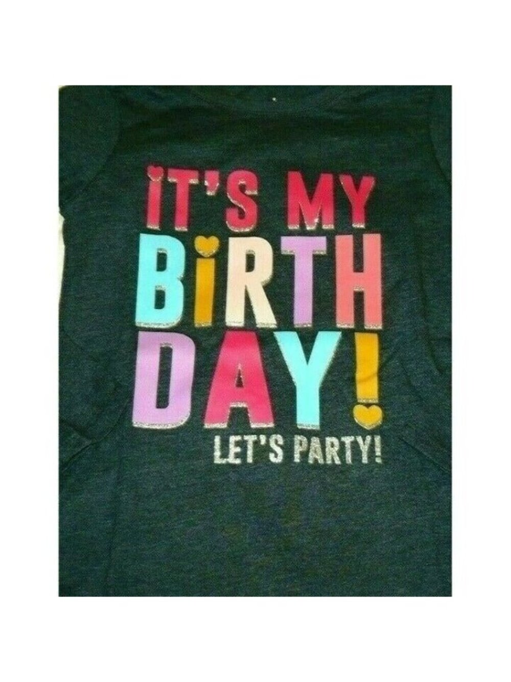 Girls Garanimals Its My Birthday Lets Party! Colorful 4T Long Sleeve TEE BTS NWT